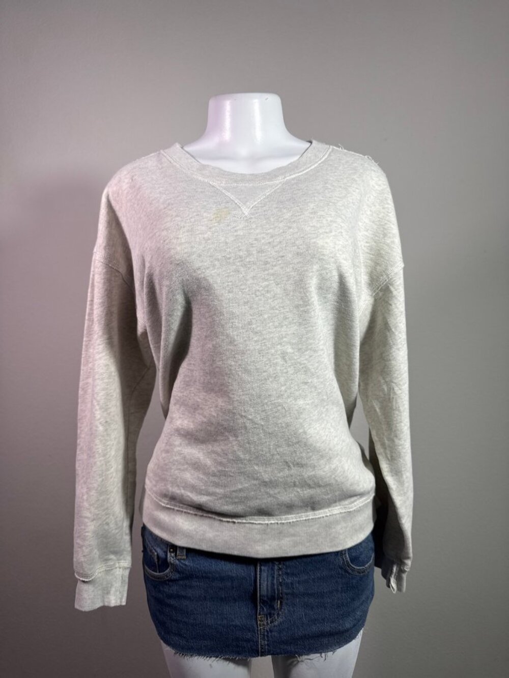 Abercrombie & Fitch hoodie light heather grey fleece crewneck XL